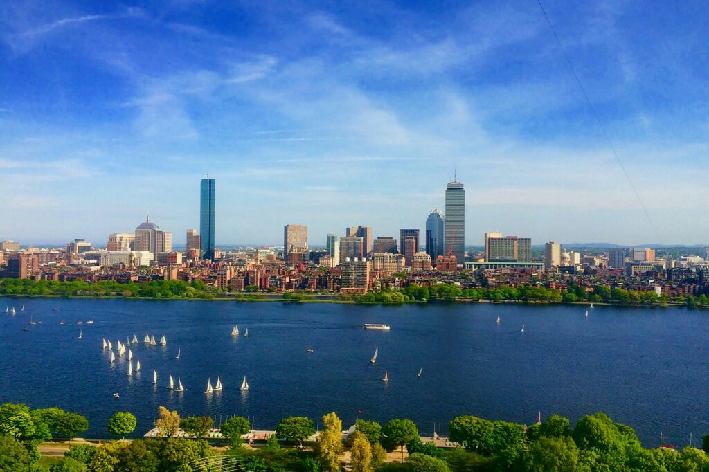 Charles River with the Boston skyline in the background
